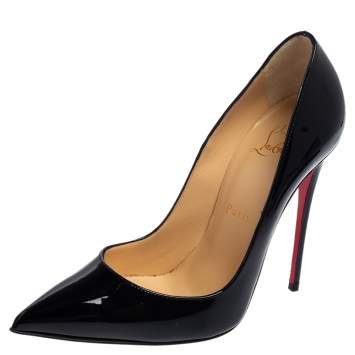 Pre Owned Christian Louboutin Black Patent Leather So Kate Pumps Size 37