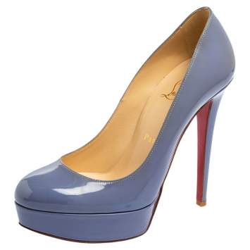 Pre Owned Christian Louboutin Dark Lilac Patent Leather Bianca  Pumps Size 37