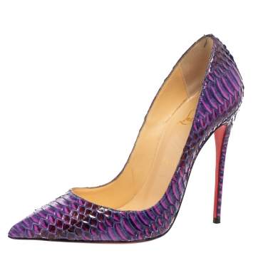 Pre Owned Christian Louboutin Two-Tone Python Leather So Kate Pumps Size 38.5
