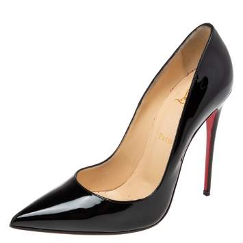 Pre Owned Christian Louboutin Black Patent Leather So Kate Pumps Size 40.5