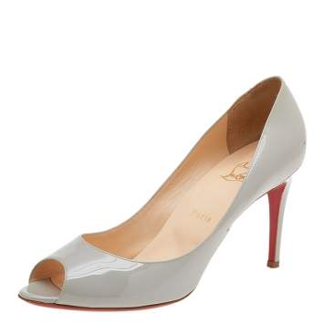 Pre Owned Christian Louboutin Grey Patent Leather You You Pumps Size 41
