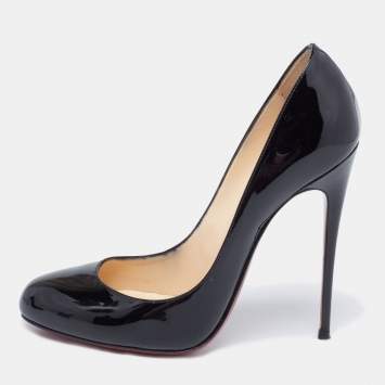 Pre Owned Christian Louboutin Black Patent Leather Fifi Pumps Size 37