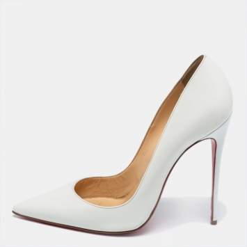 Pre Owned Christian Louboutin White Patent Leather So Kate Pumps Size 39 