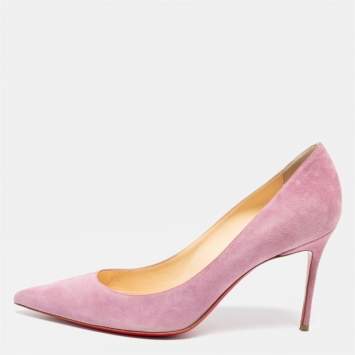 Pre Owned Christian Louboutin Lilac Suede Kate Pumps Size 39