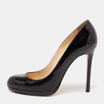 Pre Owned Christian Louboutin Black Patent Leather New Simple Pumps Size 40