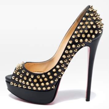 Christian Louboutin Fetish Peep 150 Patent in Black