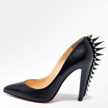 Pre Owned Christian Louboutin Black Leather Electrapump Pumps Size 39