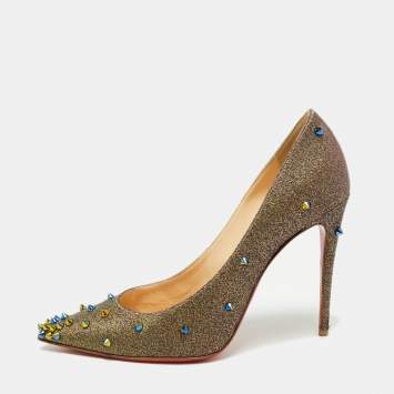 Pre Owned Christian Louboutin Multicolor Fabric Degraspike Pumps Size 39