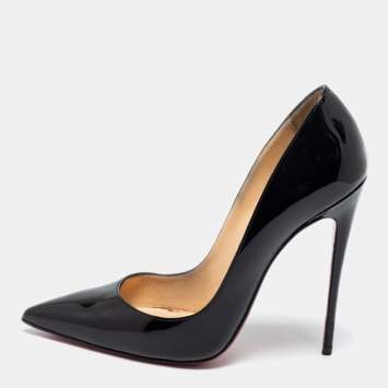 Pre Owned Christian Louboutin Black Patent Leather So kate Pumps Size 38.5 