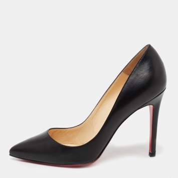 Pre Owned Christian Louboutin Black Leather Pigalle Pumps Size 37