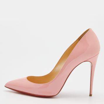 Pre Owned Christian Louboutin Pink Patent Leather Pigalle Follies Pumps Size 39.5