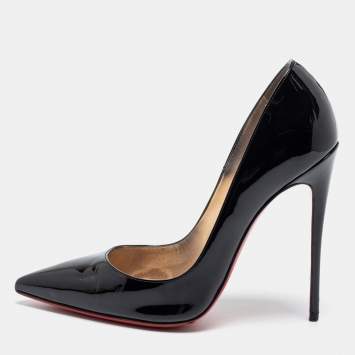 Pre Owned Christian Louboutin Black Patent Leather So Kate Pumps Size 39