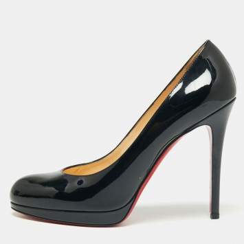 Pre Owned Christian Louboutin Black Patent Leather New Simple Pumps Size 39
