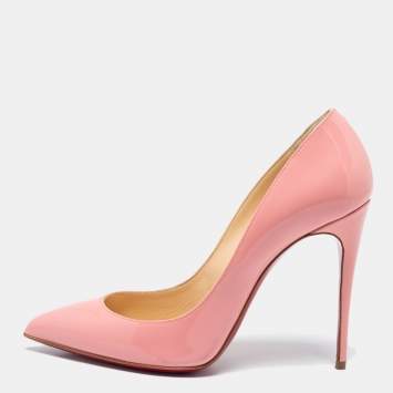 Pre Owned Christian Louboutin Pink Patent Leather Pigalle Pointed Toe Pumps Size 38