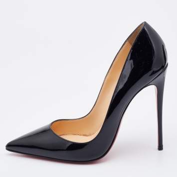 Pre Owned Christian Louboutin Black Patent Leather So Kate Pumps Size 36.5