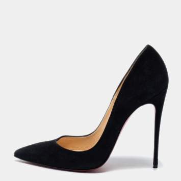 Pre Owned Christian Louboutin Black Suede So Kate Pumps Size 38.5