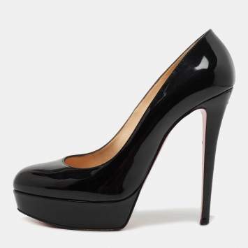 Pre Owned Christian Louboutin Black Patent Leather Bianca Pumps Size 41