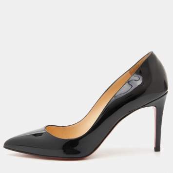 Pre Owned Christian Louboutin Black Patent Leather Pigalle Pumps Size 38.5