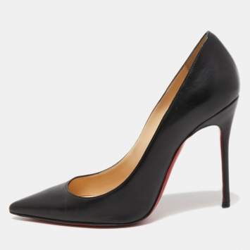 Pre Owned Christian Louboutin Black Leather Kate Pumps Size 36