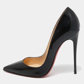 Pre Owned Christian Louboutin Black Patent Pigalle Pumps Size 37