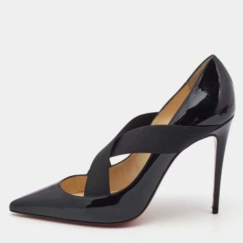 Pre Owned Christian Louboutin Black Patent Leather Sharpstagram Pointed Toe Pumps Size 39.5