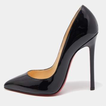 Pre Owned Christian Louboutin Black Patent Pigalle Pumps Size 38