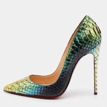 Pre Owned Christian Louboutin Multicolor Python So Kate Pumps Size 36
