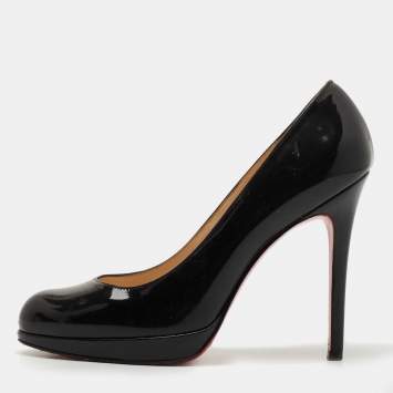 Pre Owned Christian Louboutin Black Patent Leather New Simple Pumps Size 37