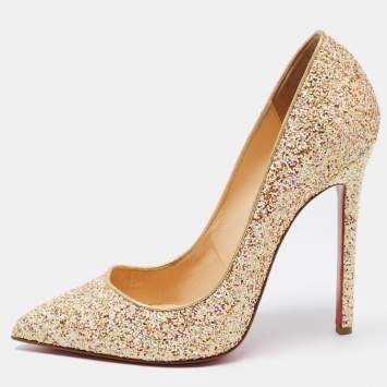 Pre Owned Christian Louboutin Multicolor Glitter Pigalle  Pumps Size 41