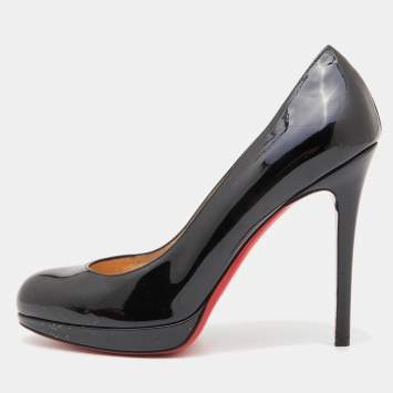 Pre Owned Christian Louboutin Black Patent Leather New Simple  Pumps Size 38