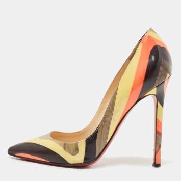 Pre Owned Christian Louboutin Multicolor Patent Pigalle Pumps Size 35