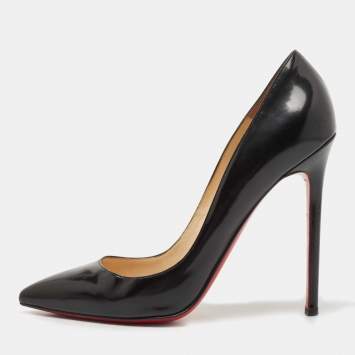 Pre Owned Christian Louboutin Black Leather Pigalle Pumps Size 38.5