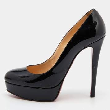 Pre Owned Christian Louboutin Black Patent Leather Bianca Pumps Size 40