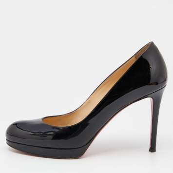 Pre Owned Christian Louboutin Black Patent Leather New Simple Pumps Size 38.5