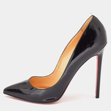 Pre Owned Christian Louboutin Black Patent Leather Pigalle Follies Pumps Size 42