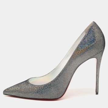 Pre Owned Christian Louboutin Multicolor Iridescent Suede Kate Pumps Size 41.5