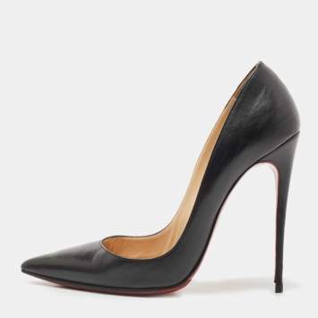 Pre Owned Christian Louboutin Black Leather So Kate Pumps Size 39