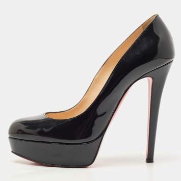 Pre Owned Christian Louboutin Black Patent Leather Bianca Pumps Size 39