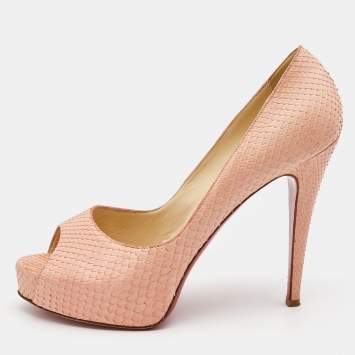 Pre Owned Christian Louboutin Pink Python Very Prive Pumps Size 40
