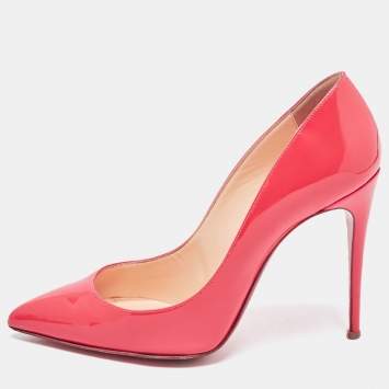 Pre Owned Christian Louboutin Pink Patent Leather Pigalle Follies Pumps Size 37
