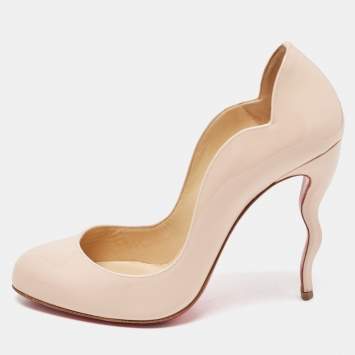 Pre Owned Christian Louboutin Light Pink Patent Leather Wawy Dolly Pumps Size 37.5