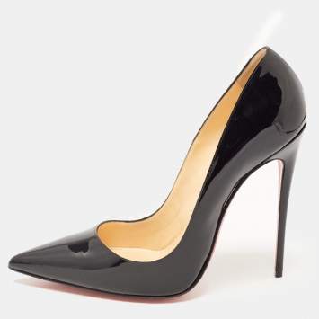 Pre Owned Christian Louboutin Black Patent Leather So Kate Pumps Size 41.5