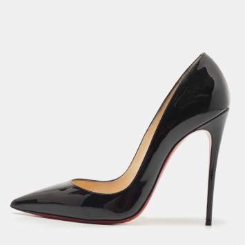 Pre Owned Christian Louboutin Black Patent Leather So Kate Pumps Size 39.5 