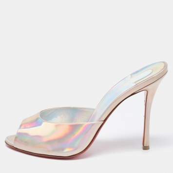 Pre Owned Christian Louboutin Iridescent Patent Me Dolly Sandals Size 37