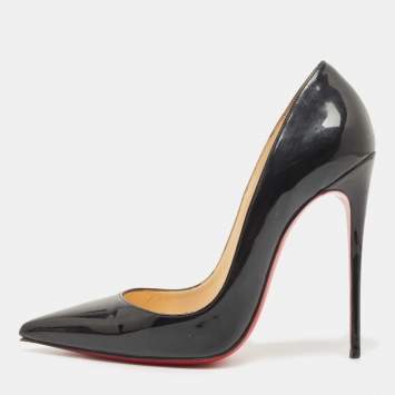 Pre Owned Christian Louboutin Black Patent Leather So Kate Pumps Size 39
