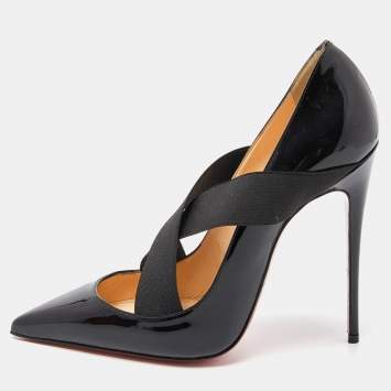 Pre Owned Christian Louboutin Black Patent Leather Sharpstagram Pointed Toe Pumps Size 39
