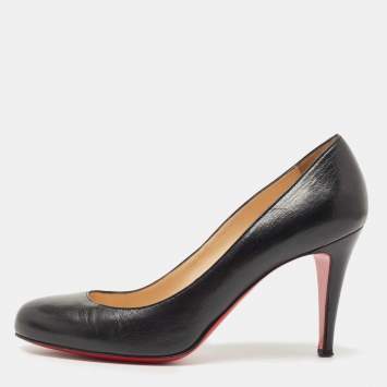 Pre Owned Christian Louboutin Black Leather New Simple Pumps Size 39