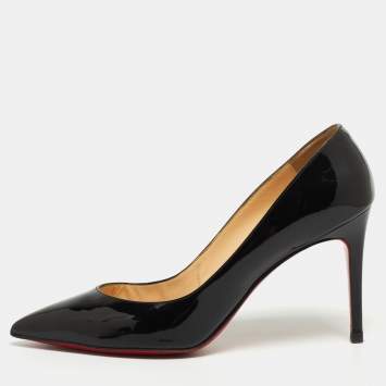 Pre Owned Christian Louboutin Black Patent Leather So Kate Pointed Toe Pumps Size 42