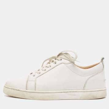 Pre Owned Christian Louboutin White Leather Vieira Low Top Sneakers Size 39