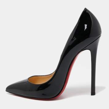 Pre Owned Christian Louboutin Black Patent Leather Pigalle Pumps Size 39.5